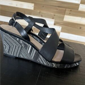 NWOT Cole Haan Womens Ravenna High Heel Strappy Wedge Leather Sandal